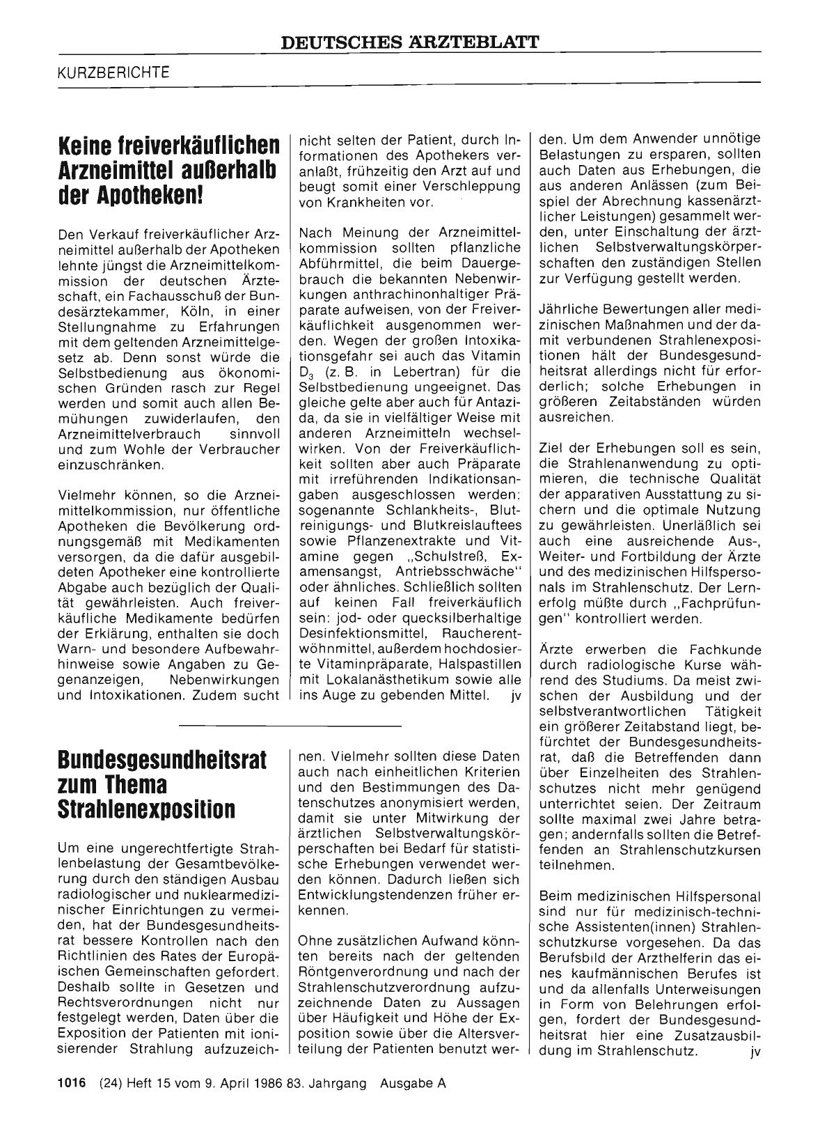 Vorschauseite 1: Bundesgesundheitsrat zum Thema Strahlenexposition
