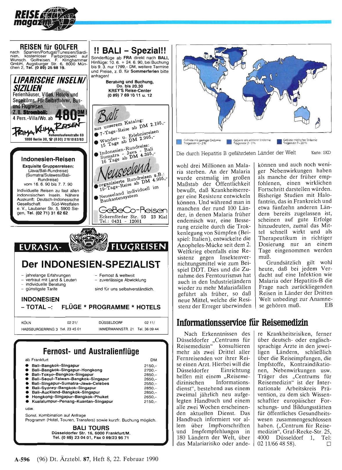Vorschauseite 1: Informationsservice für Reisemedizin