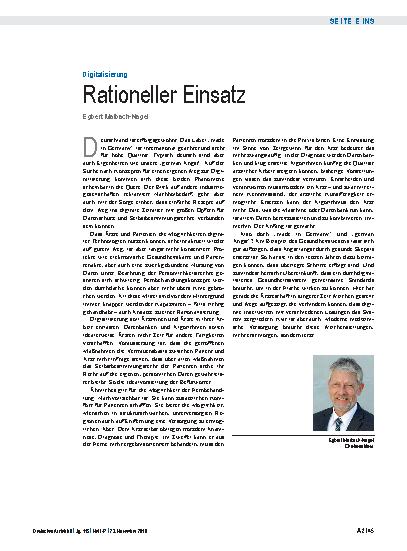 Vorschauseite 1: Digitalisierung: Rationeller Einsatz