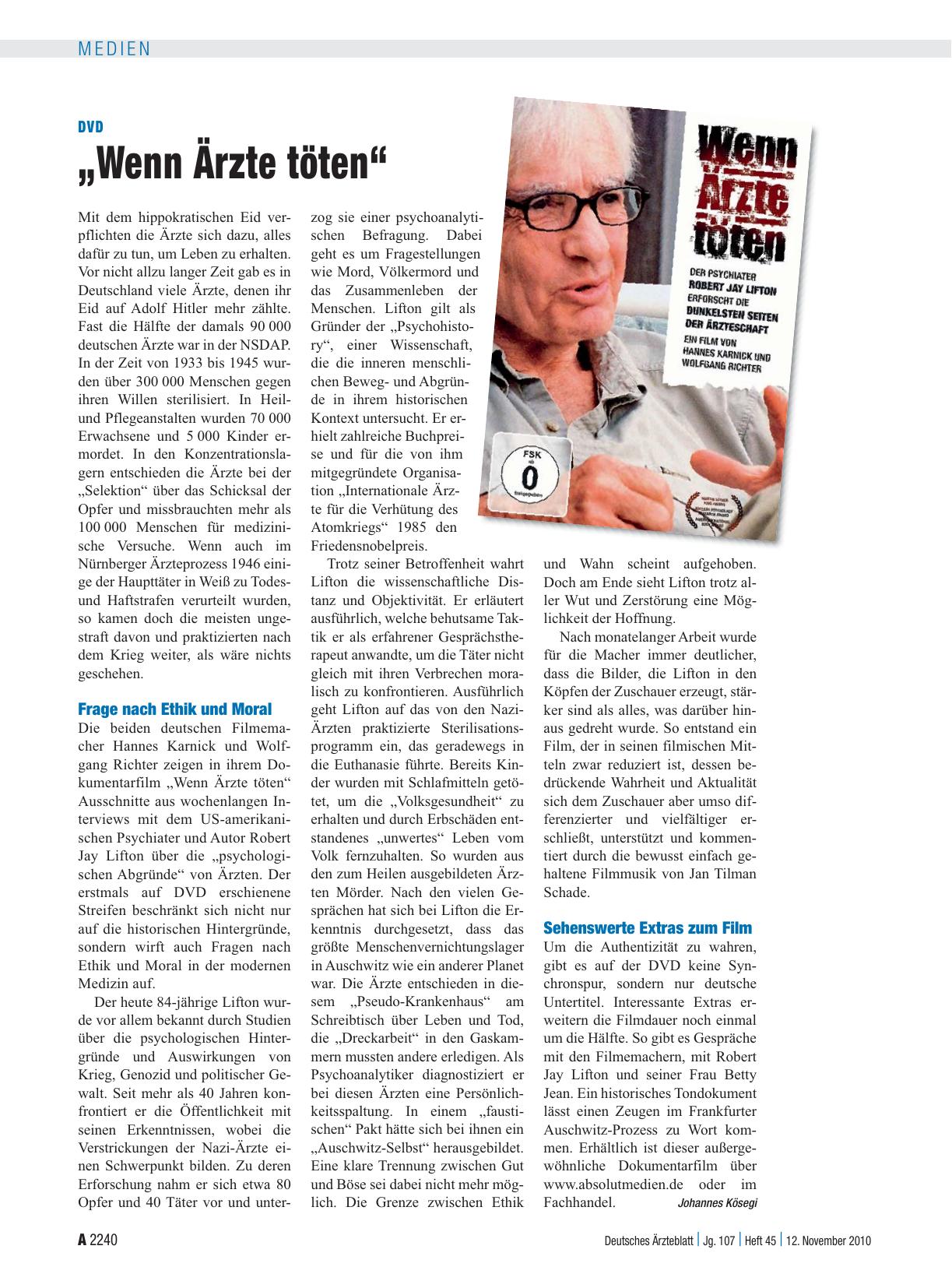 Vorschauseite 1: DVD: „Wenn Ärzte töten“