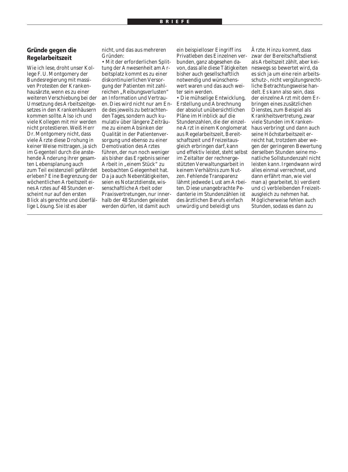 Vorschauseite 1: Arbeitszeitgesetz: Gründe gegen die Regelarbeitszeit