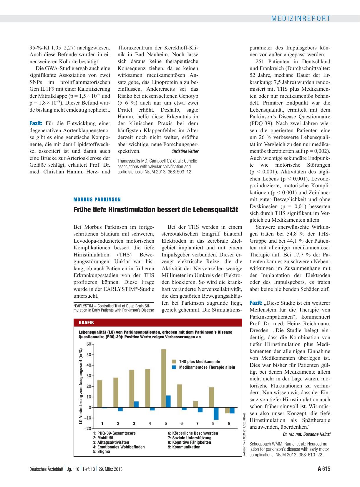 Vorschauseite 1: Morbus Parkinson: Frühe tiefe Hirnstimulation bessert die Lebensqualität