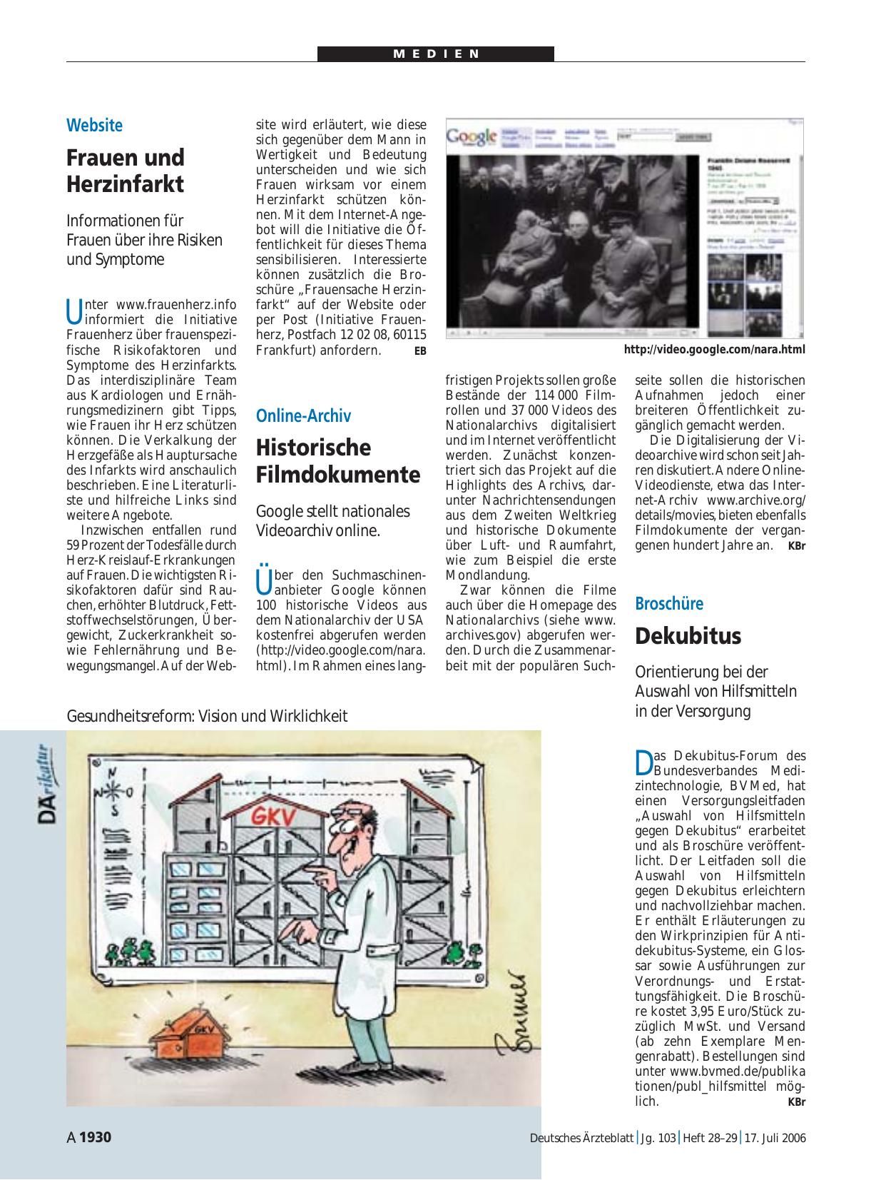 Vorschauseite 1: Online-Archiv: Historische Filmdokumente