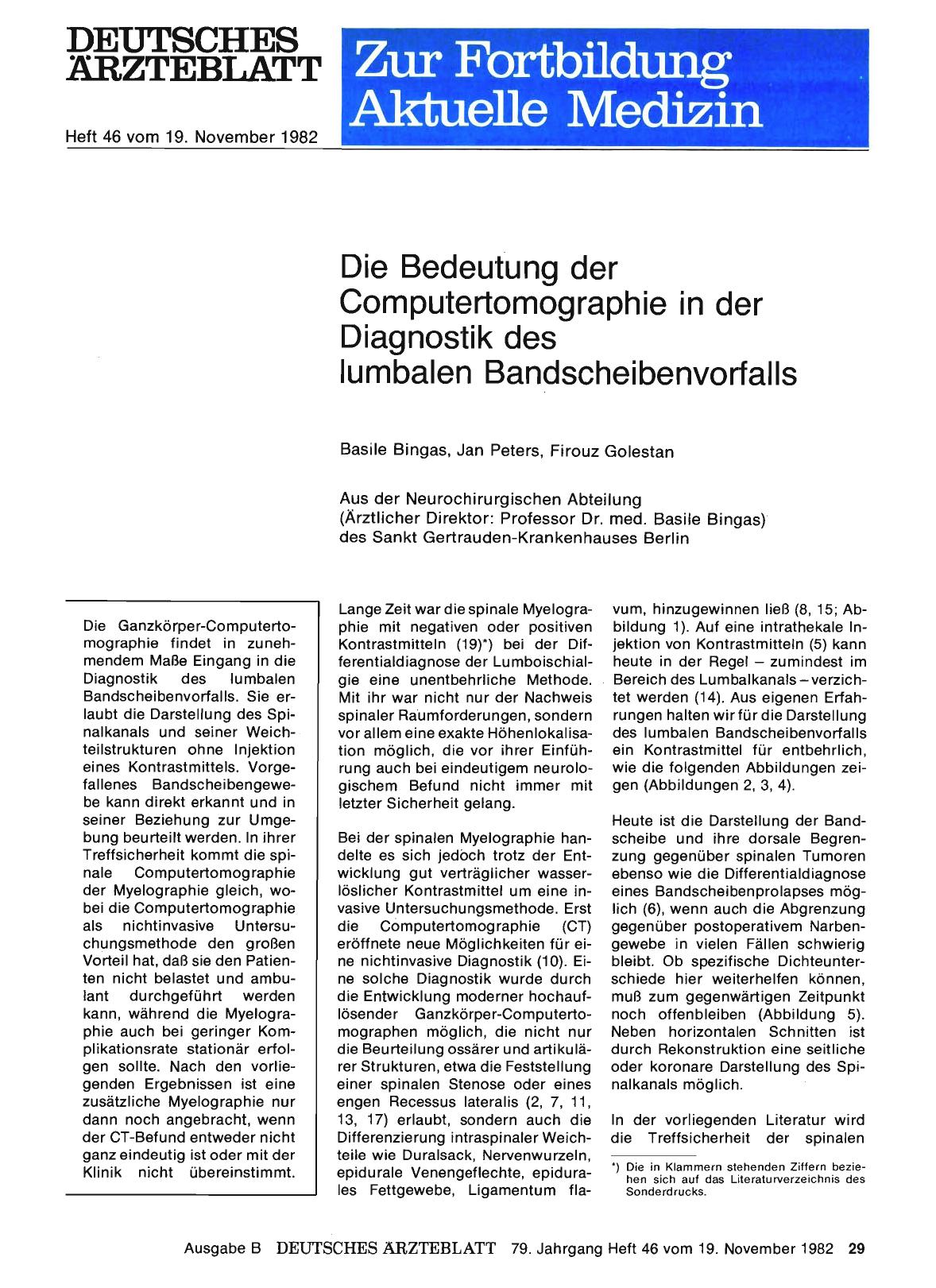 Vorschauseite 1: Die Bedeutung der Computertomographie in der Diagnostik des lumbalen Bandscheibenvorfalls