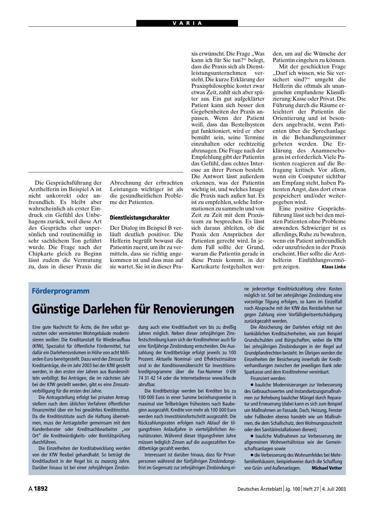 Vorschauseite 1: Förderprogramm: Günstige Darlehen für Renovierungen