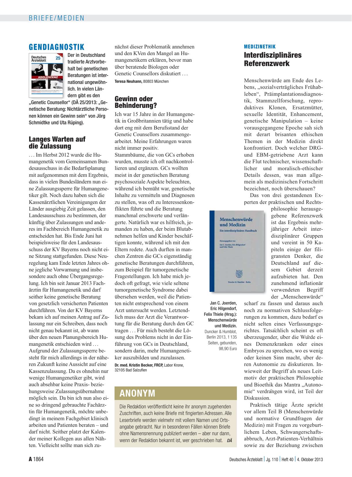 Vorschauseite 1: Gendiagnostik: Gewinn oder Behinderung?