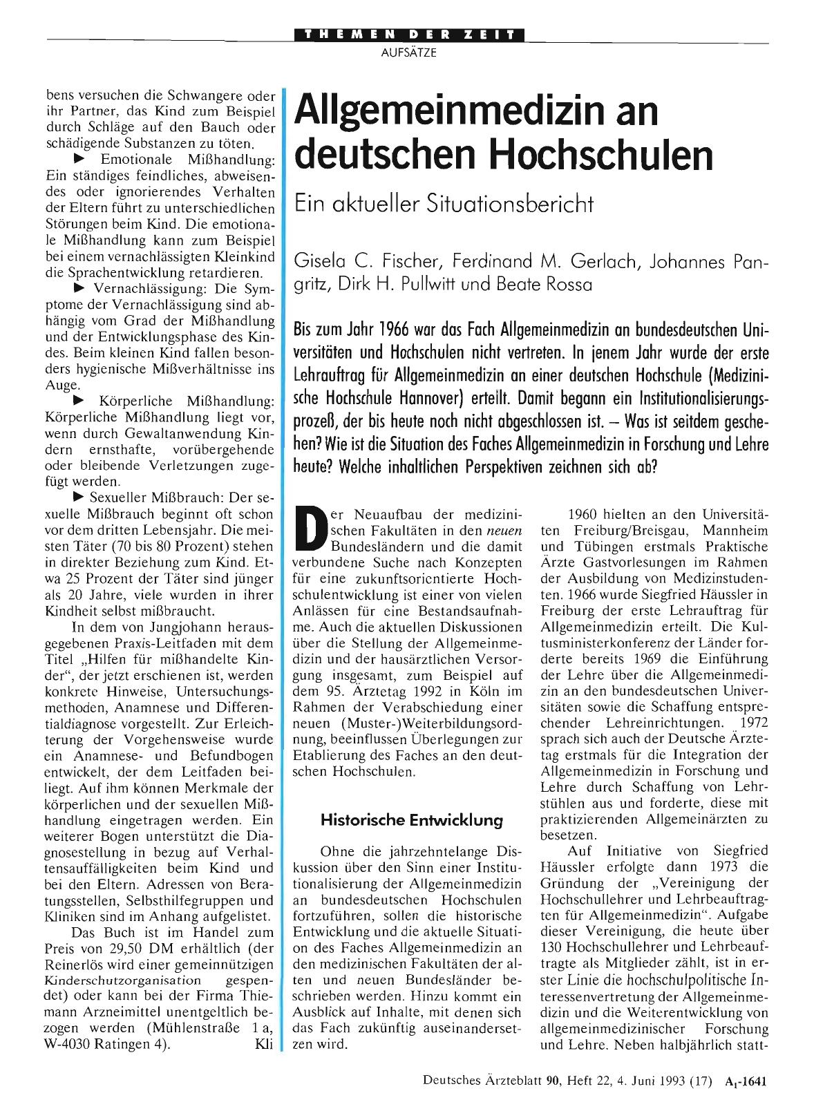 Vorschauseite 1: Allgemeinmedizin an deutschen Hochschulen: Ein aktueller Situationsbericht