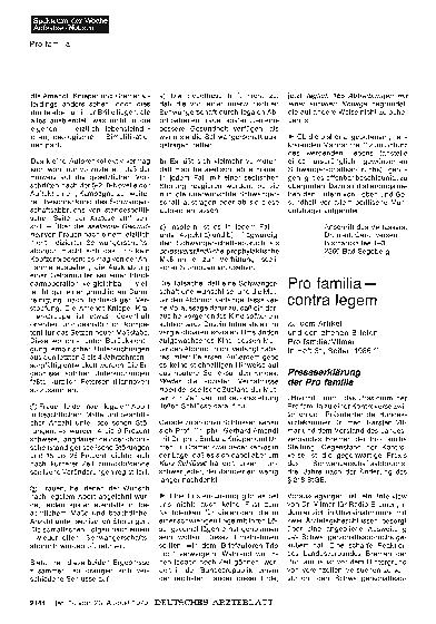Vorschauseite 1: Pro familia — contra legem