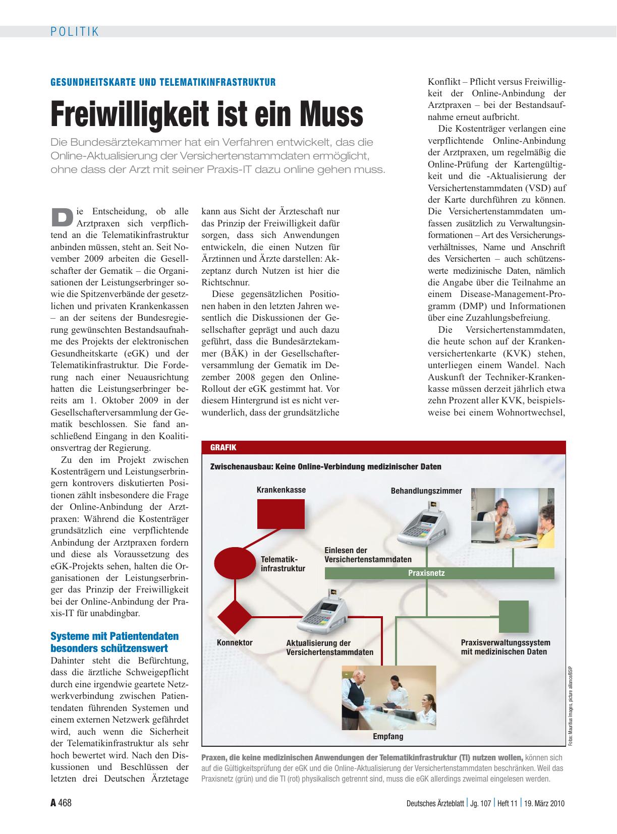 Vorschauseite 1: Gesundheitskarte und Telematikinfrastruktur: Freiwilligkeit ist ein Muss