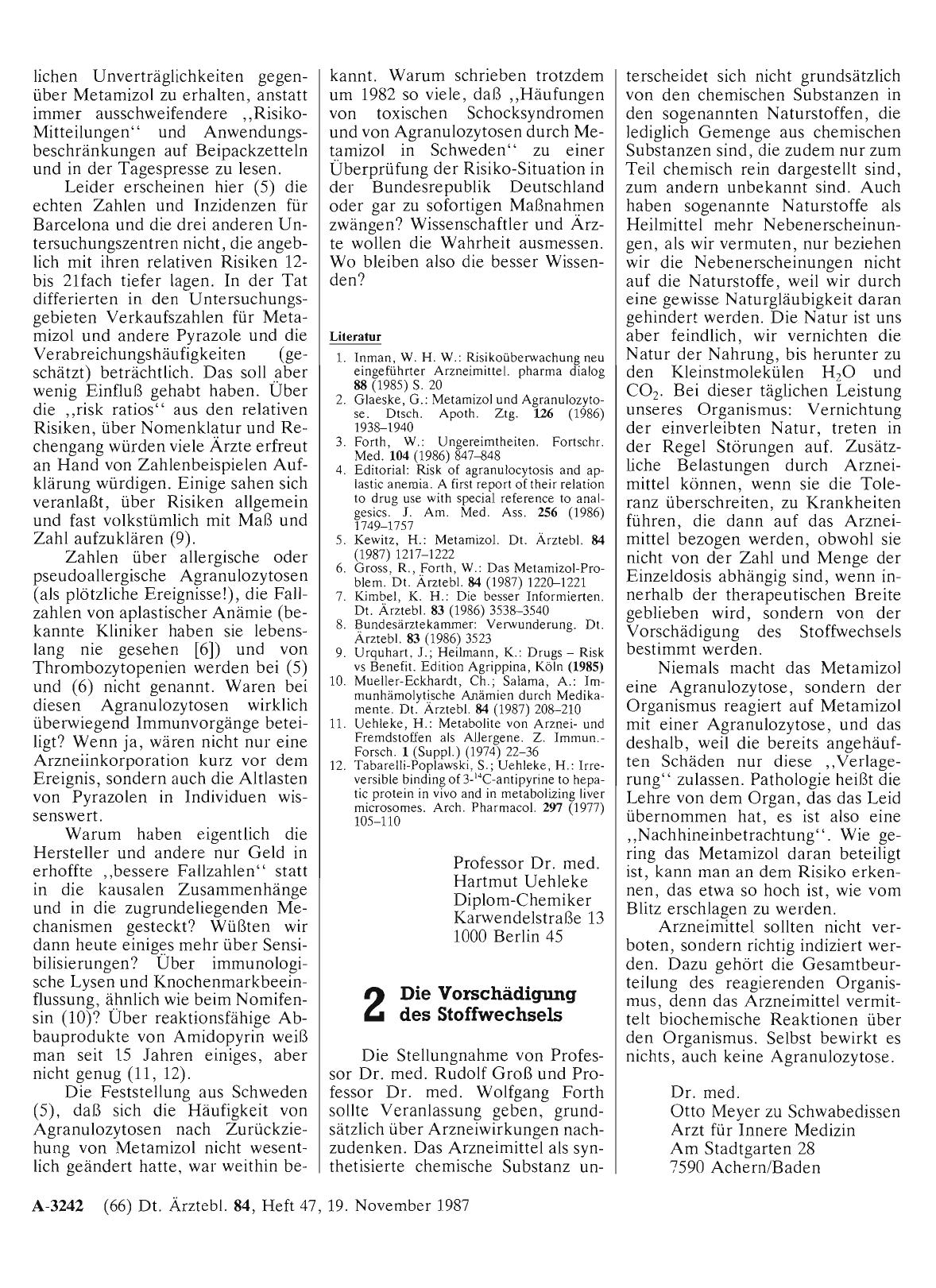 Vorschauseite 1: Das Metamizol-Problem: Die Vorschädigung des Stoffwechsels