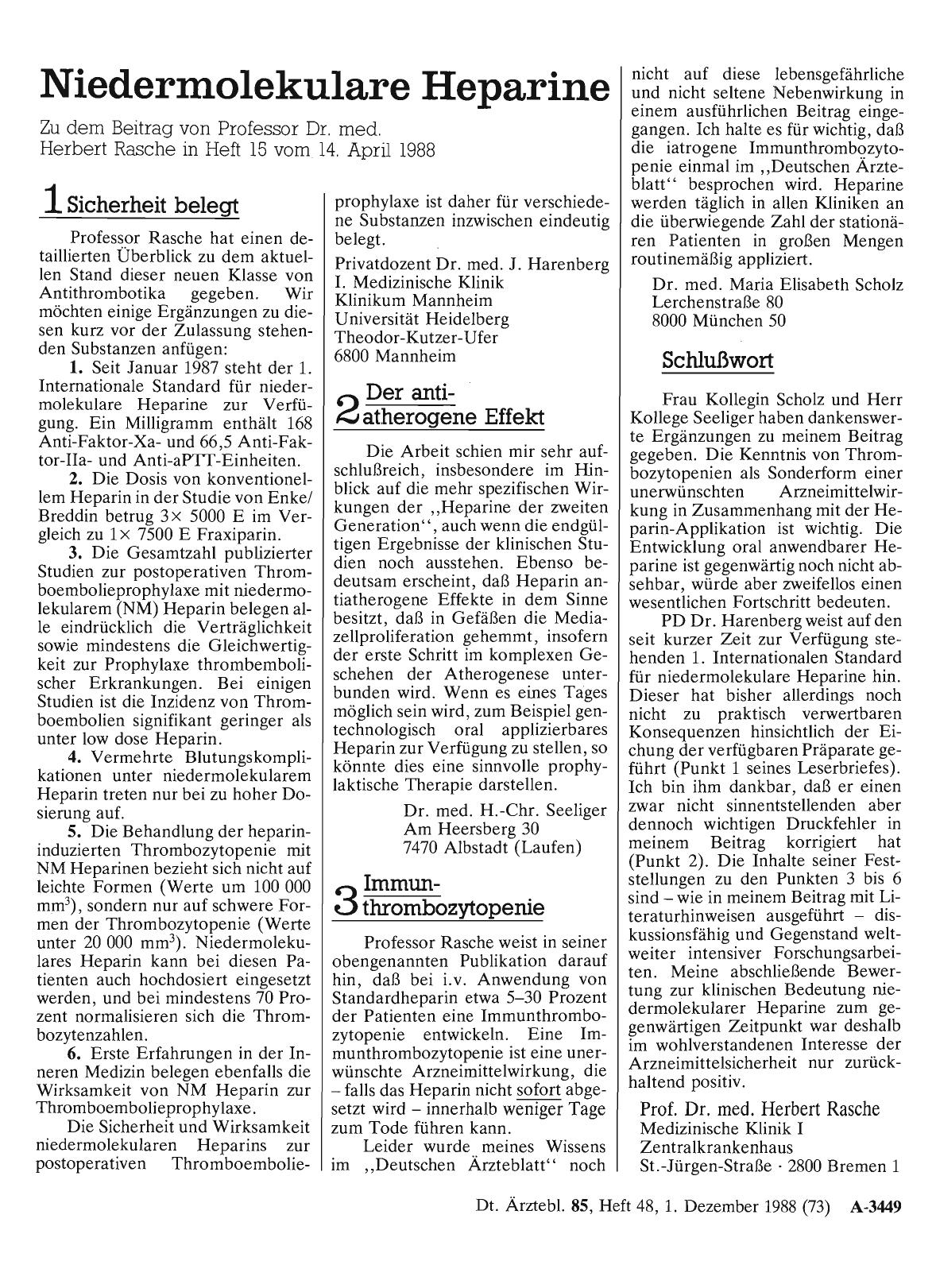 Vorschauseite 1: Niedermolekulare Heparine: 2 Der antiatherogenee Effekt