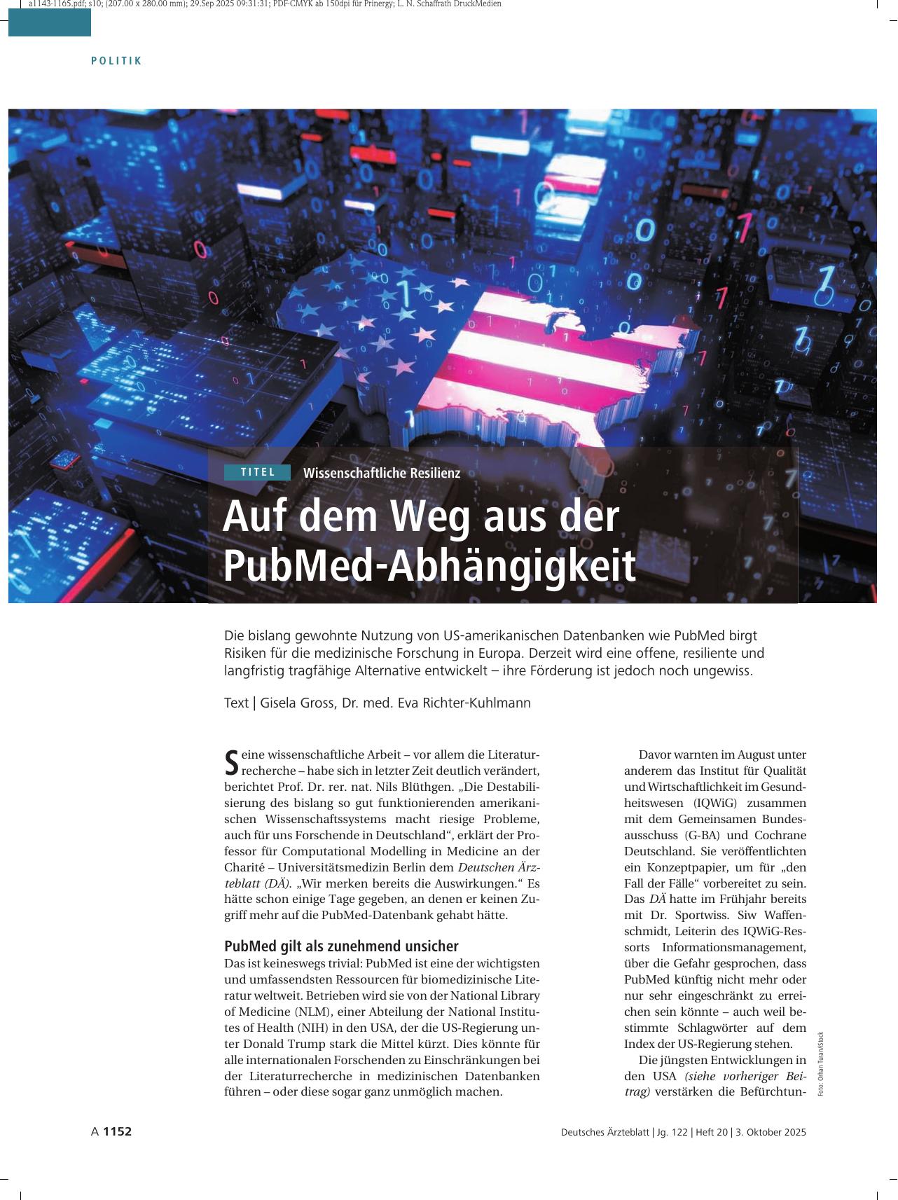 Vorschauseite 1: Wissenschaftliche Resilienz: Auf dem Weg aus der PubMed-Abhängigkeit