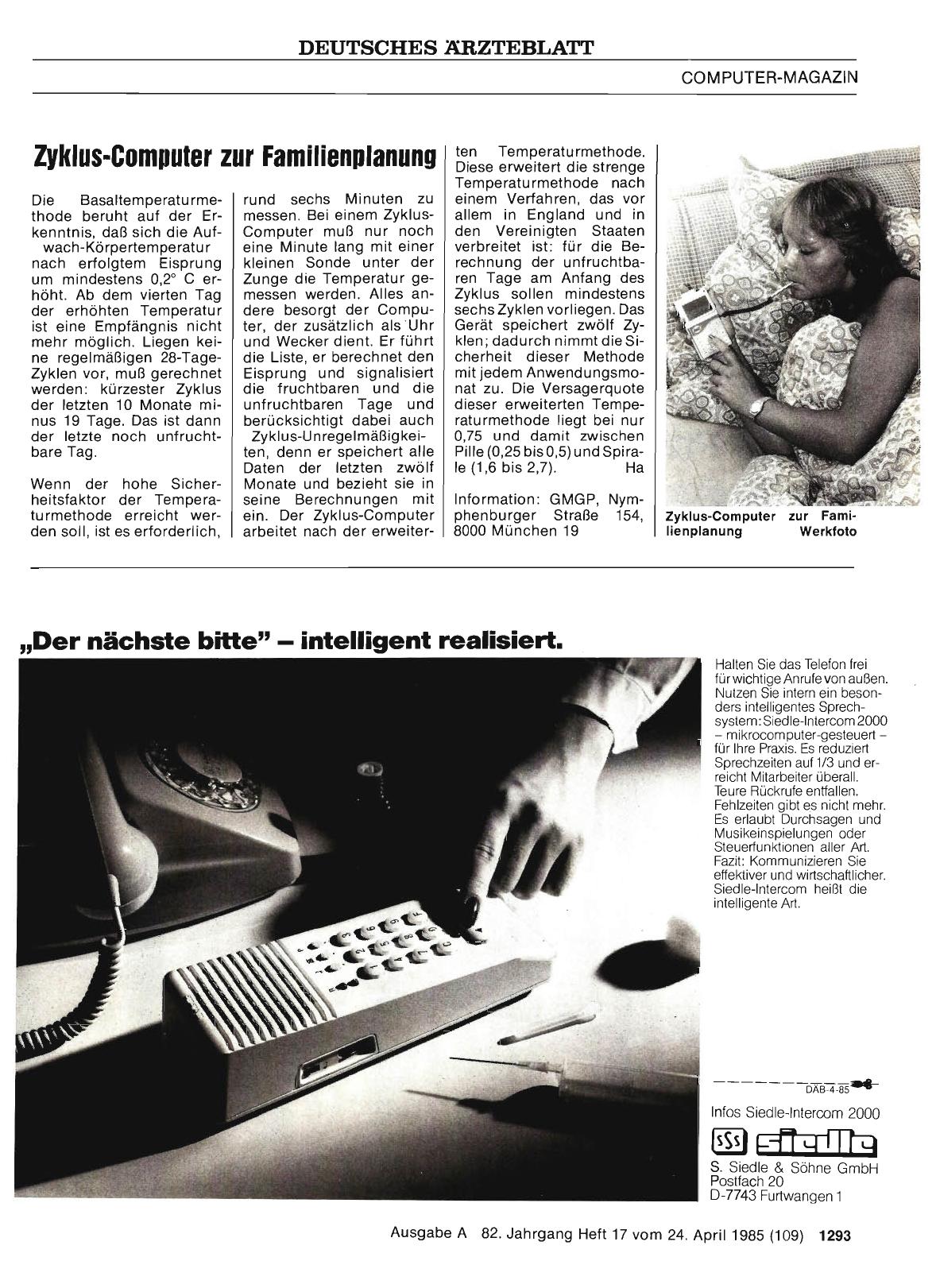 Vorschauseite 1: Zyklus-Computer zur Familienplanung