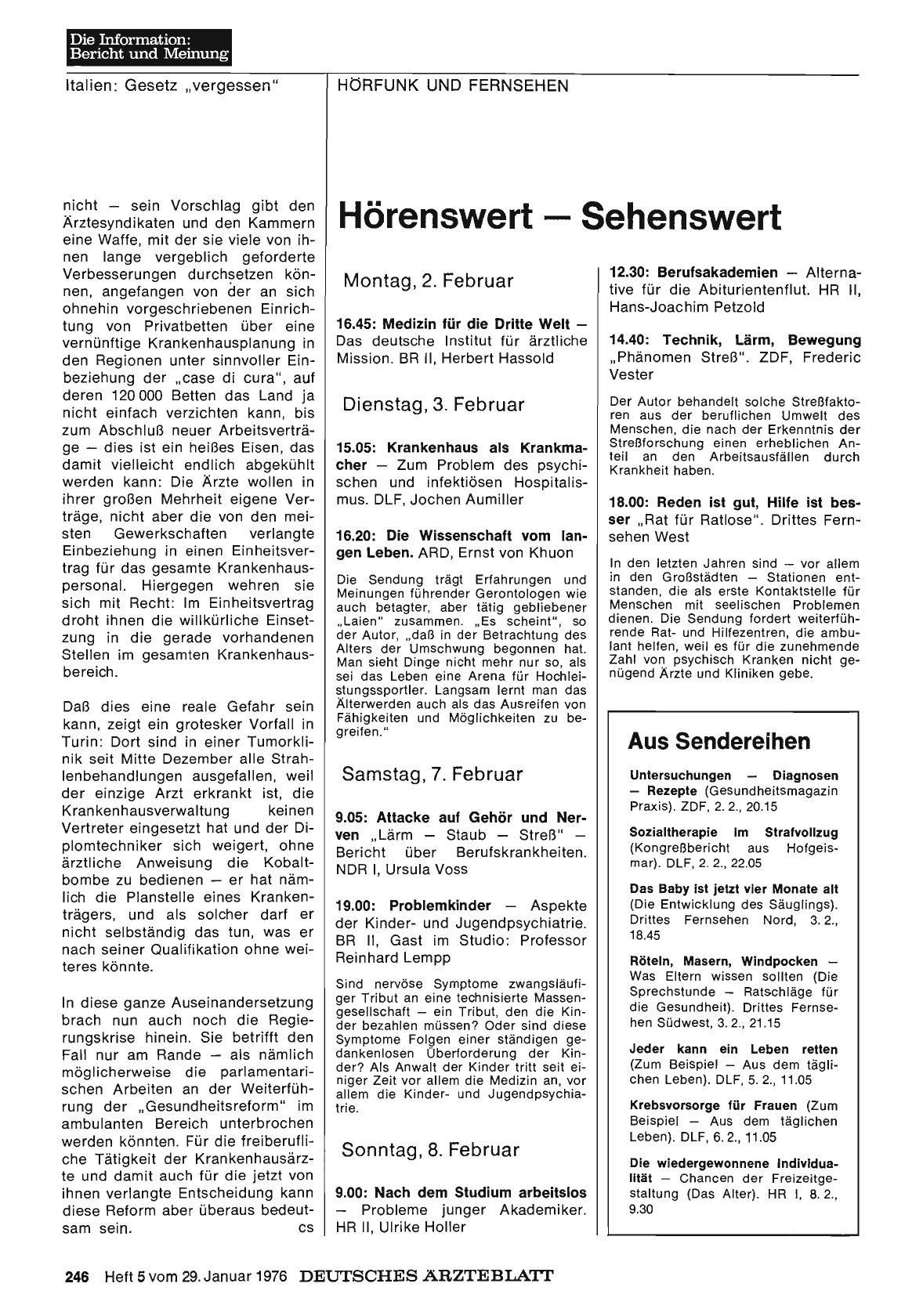 Vorschauseite 1: Hörenswert — Sehenswert