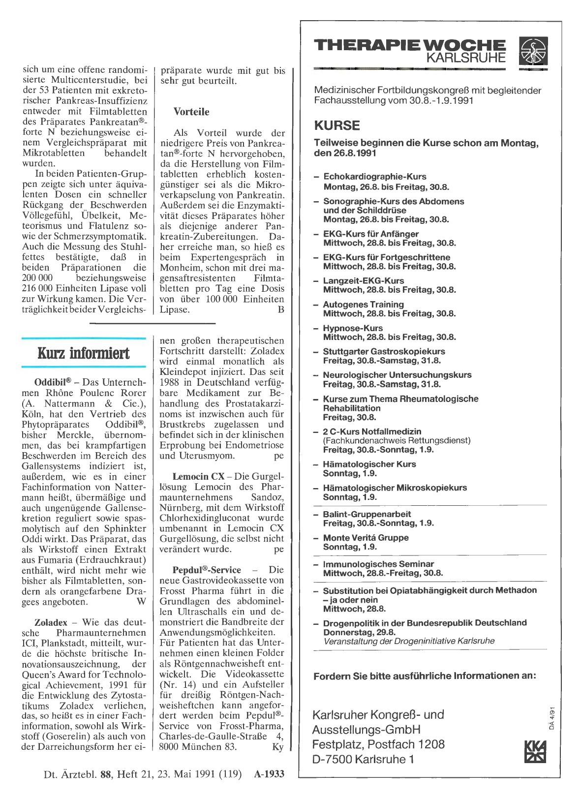 Vorschauseite 1: Kurz informiert