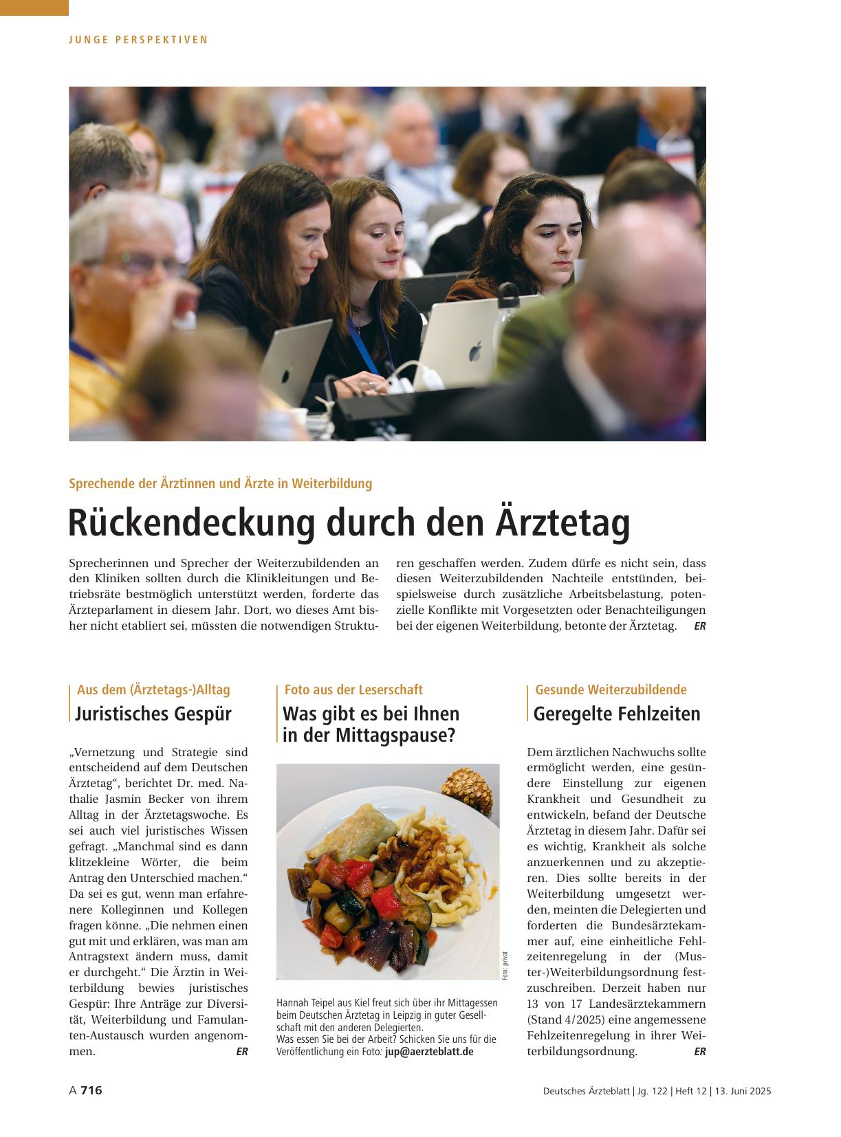 Vorschauseite 1: Aus dem (Ärztetags-)Alltag: Juristisches Gespür