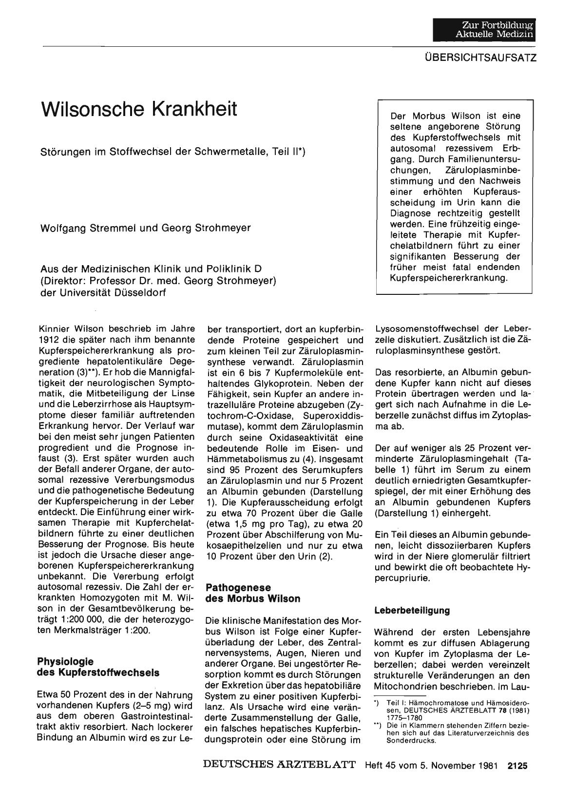 Vorschauseite 1: Wilsonsche Krankheit