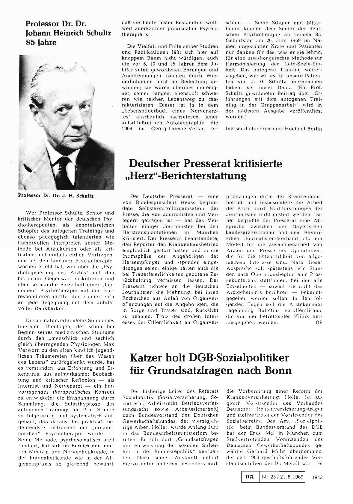 Vorschauseite 1: Katzer holt DGB-Sozialpolitiker für Grundsatzfragen nach Bonn