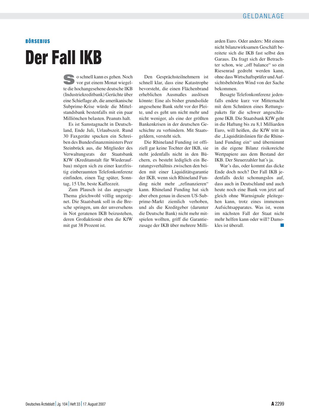 Vorschauseite 1: Der Fall IKB