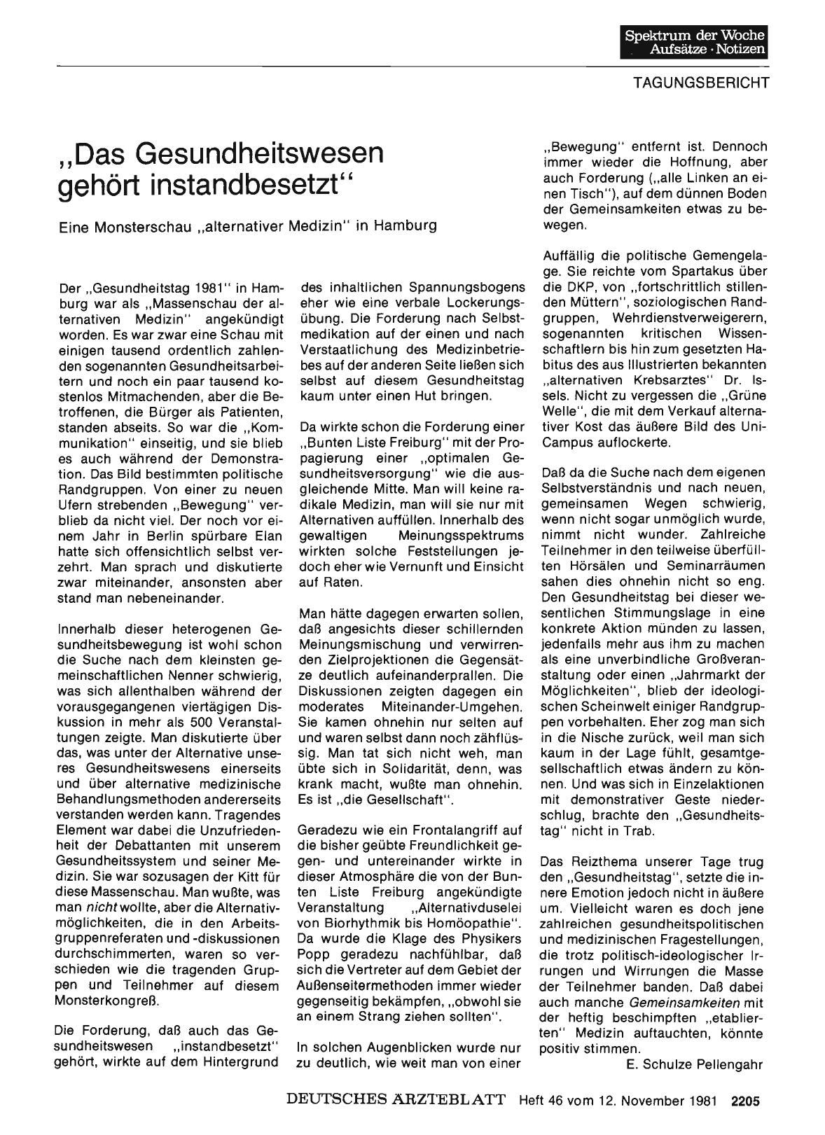Vorschauseite 1: „Das Gesundheitswesen gehört instandbesetzt”