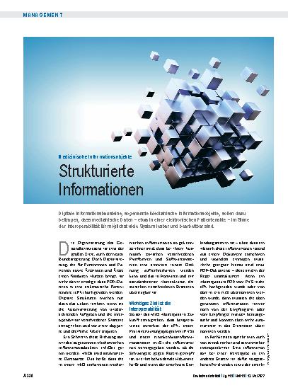 Vorschauseite 1: Medizinische Informationsobjekte: Strukturierte Informationen