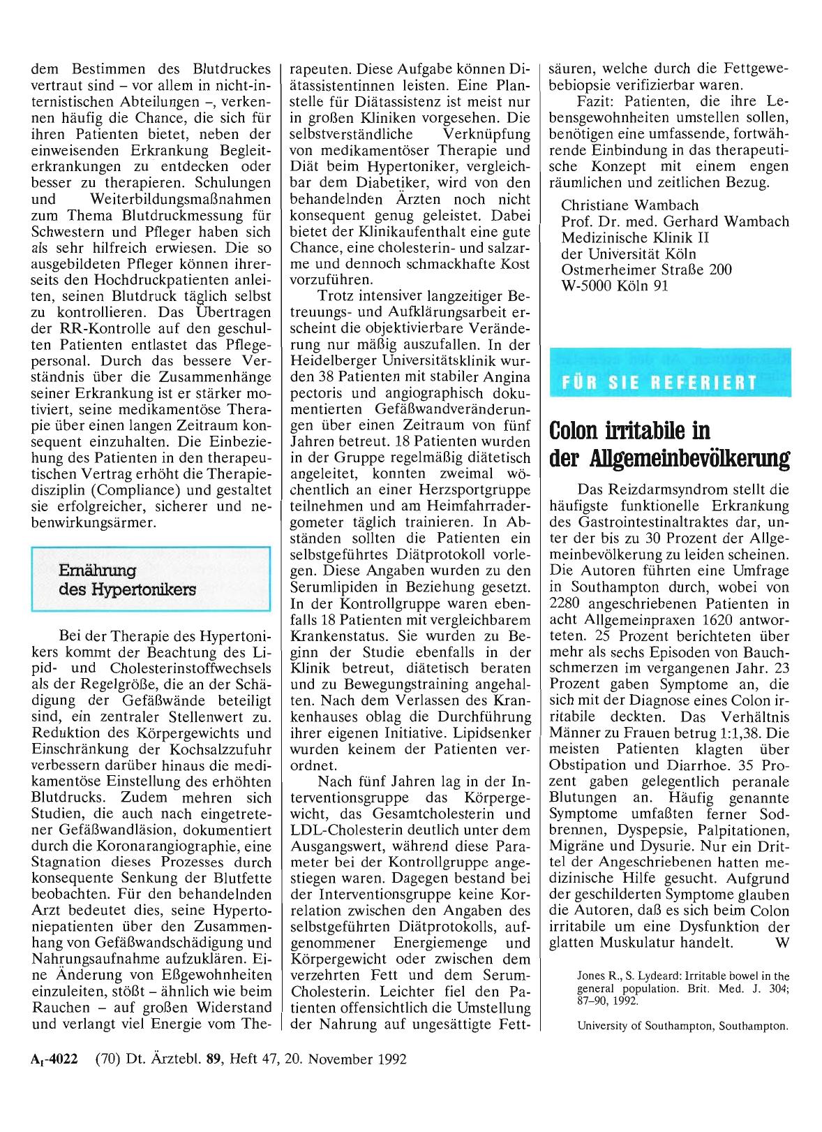 Vorschauseite 1: Colon irritabile in der Allgemeinbevölkerung