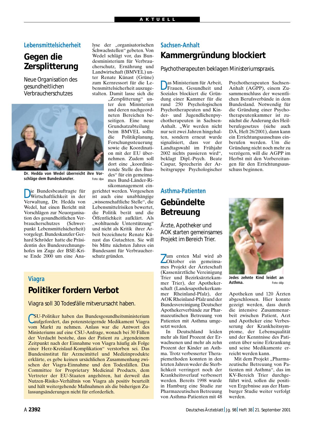 Vorschauseite 1: Lebensmittelsicherheit: Gegen die Zersplitterung