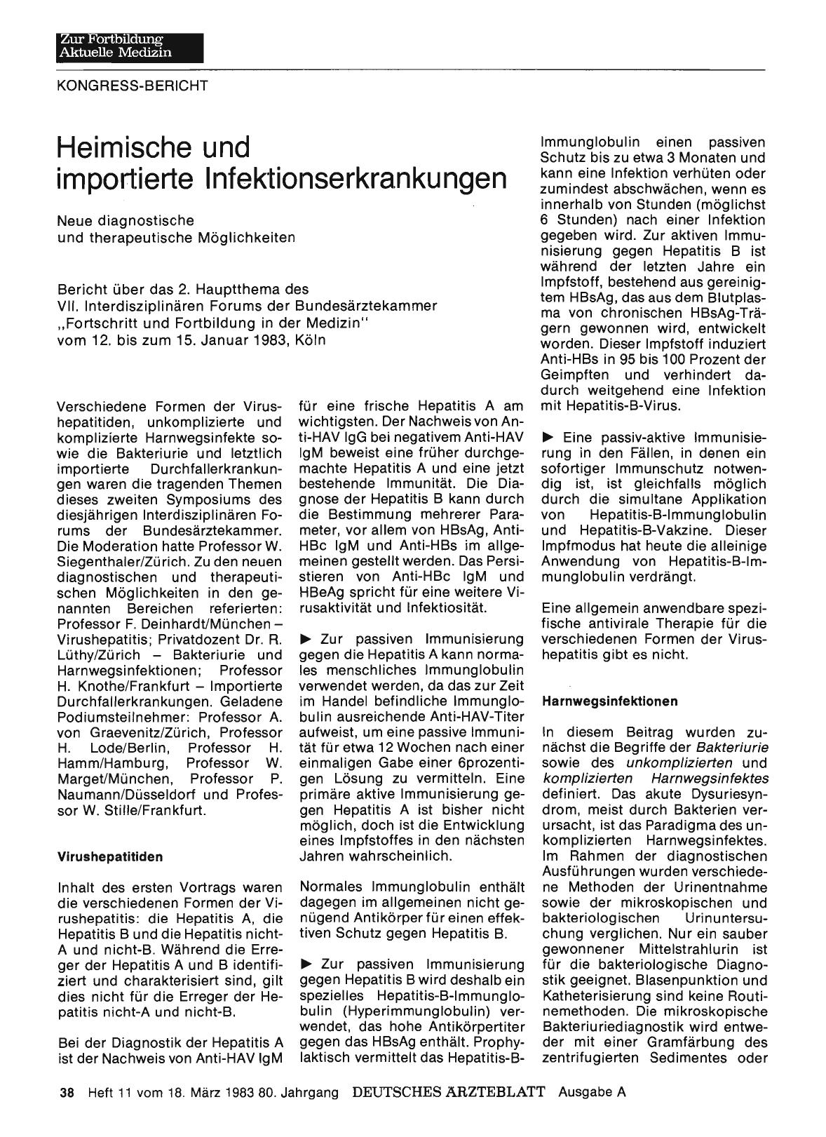 Vorschauseite 1: Heimische und importierte Infektionserkrankungen