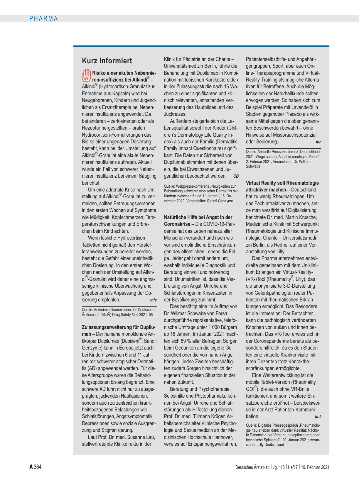 Vorschauseite 1: Kurz informiert