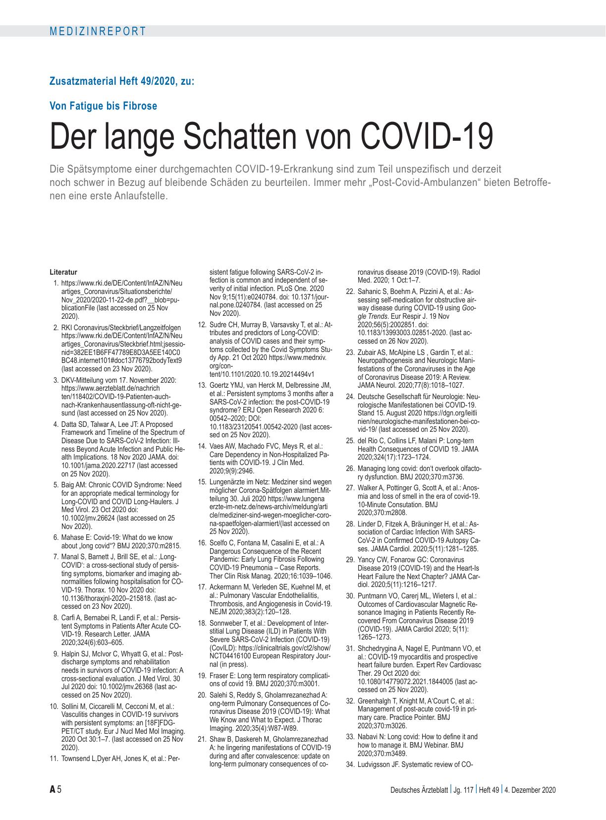 Vorschauseite 5: Long COVID: Der lange Schatten von COVID-19
