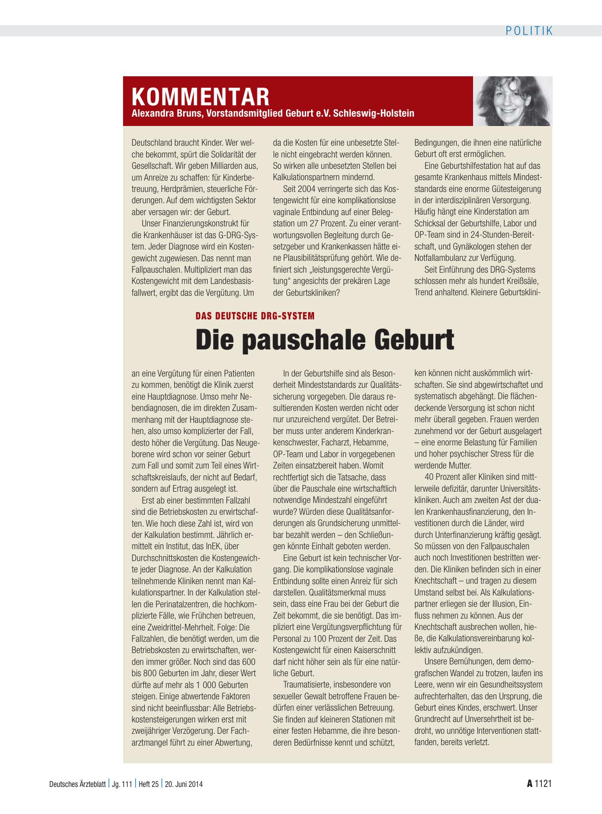 Vorschauseite 1: Das deutsche DRG-System: Die pauschale Geburt