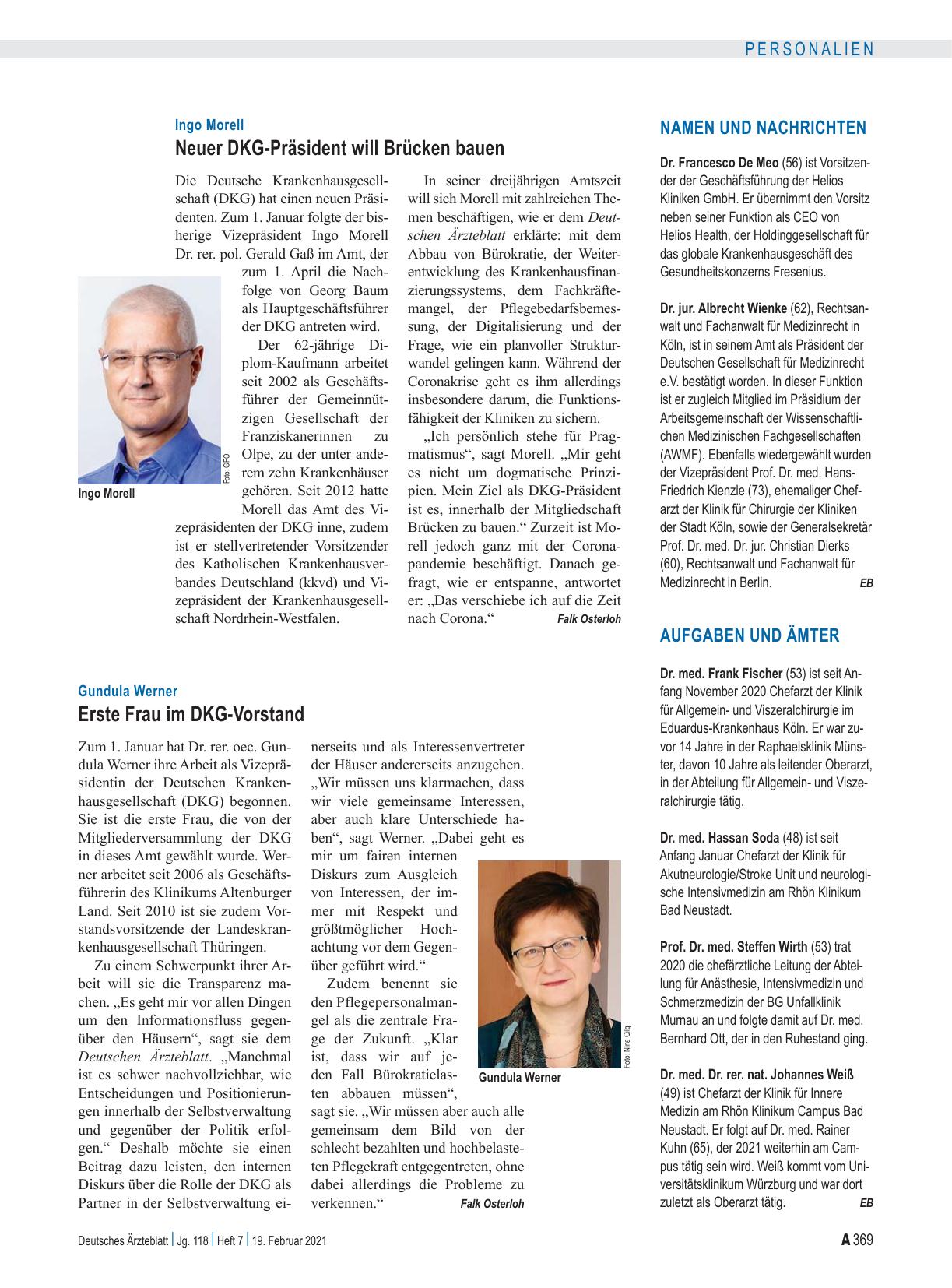 Vorschauseite 1: Namen und Nachrichten