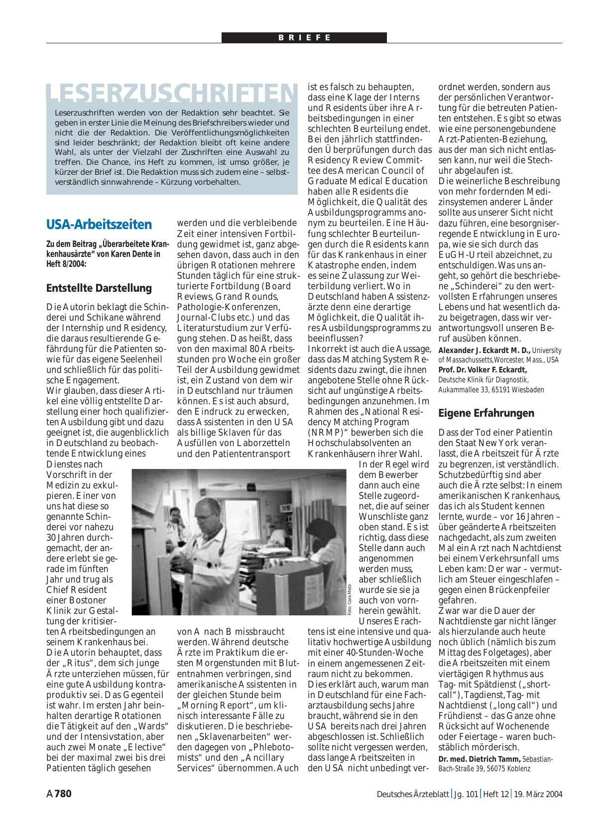 Vorschauseite 1: USA-Arbeitszeiten: Entstellte Darstellung