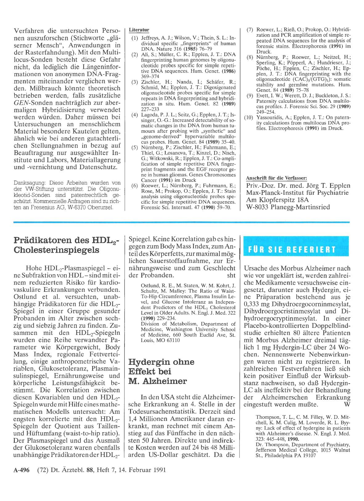 Vorschauseite 1: Hydergin ohne Effekt bei M. Alzheimer