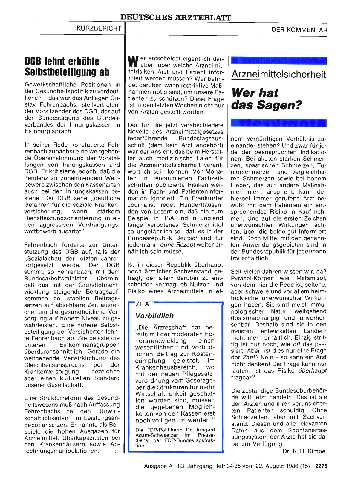 Vorschauseite 1: DGB lehnt erhöhte Selbstbeteiligung ab