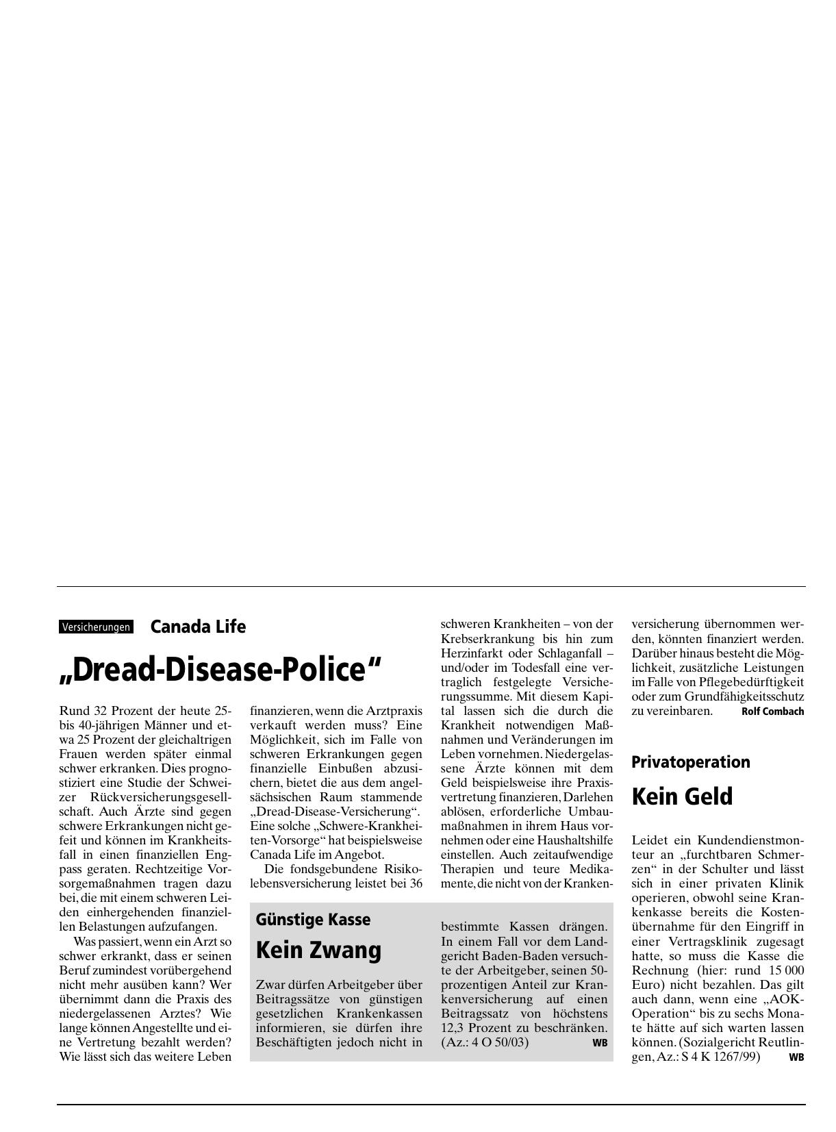 Vorschauseite 1: Günstige Kasse: Kein Zwang