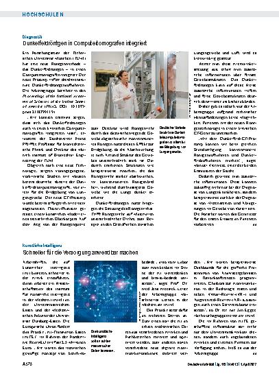 Vorschauseite 1: Künstliche Intelligenz: Schneller für die Versorgung anwendbar machen