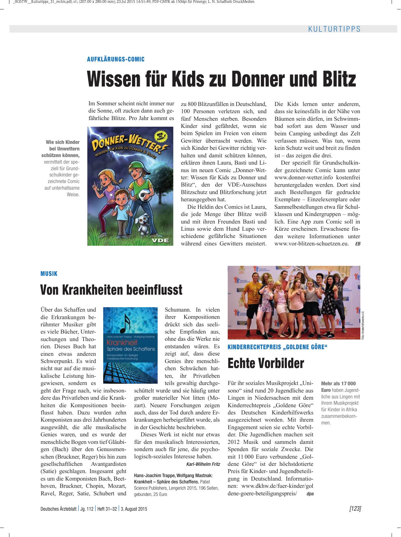 Vorschauseite 1: Musik: Von Krankheiten beeinflusst
