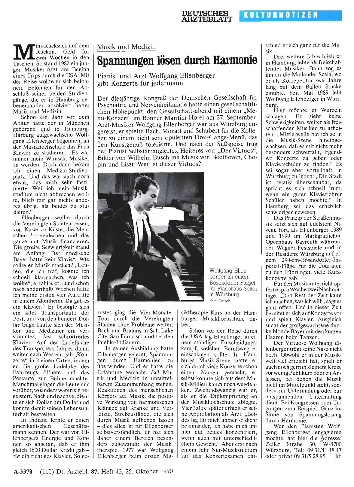 Vorschauseite 1: Musik und Medizin: Spannungen lösen durch Harmonie