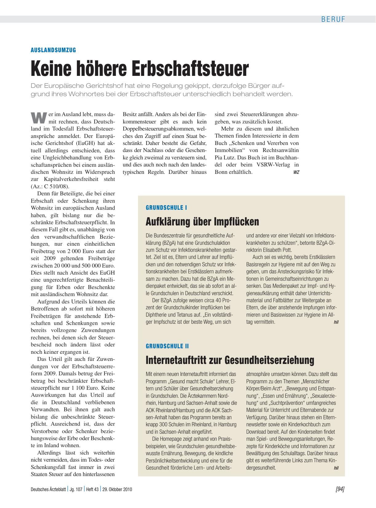 Vorschauseite 1: Grundschule I: Aufklärung über Impflücken
