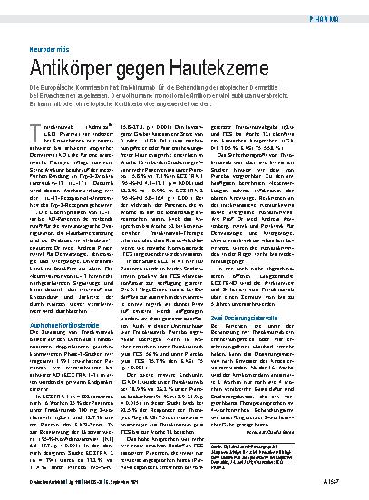 Vorschauseite 1: Neurodermitis: Antikörper gegen Hautekzeme