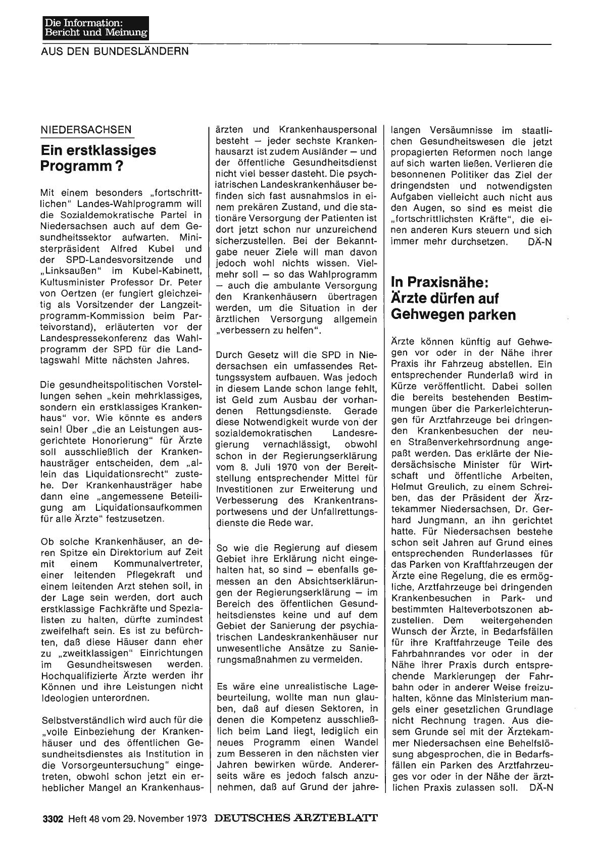 Vorschauseite 1: NIEDERSACHSEN: Ein erstklassiges Programm?