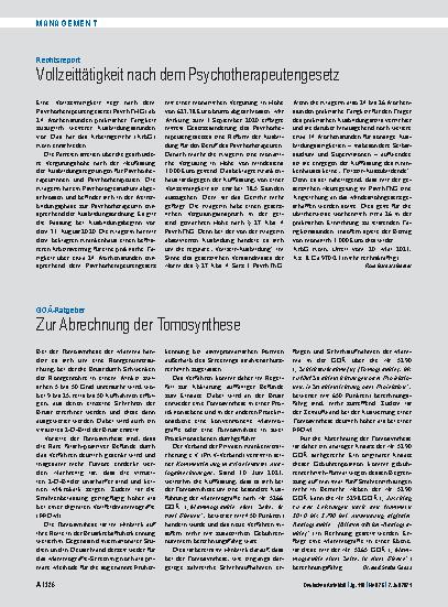 Vorschauseite 1: GOÄ-Ratgeber: Zur Abrechnung der Tomosynthese