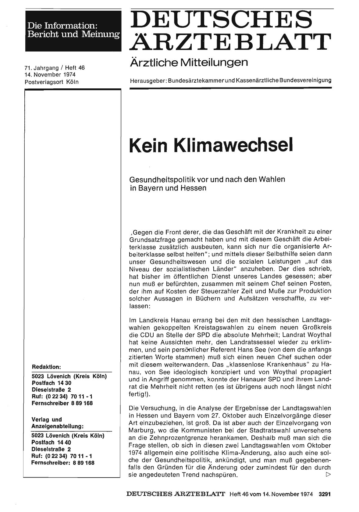 Vorschauseite 1: Kein Klimawechsel