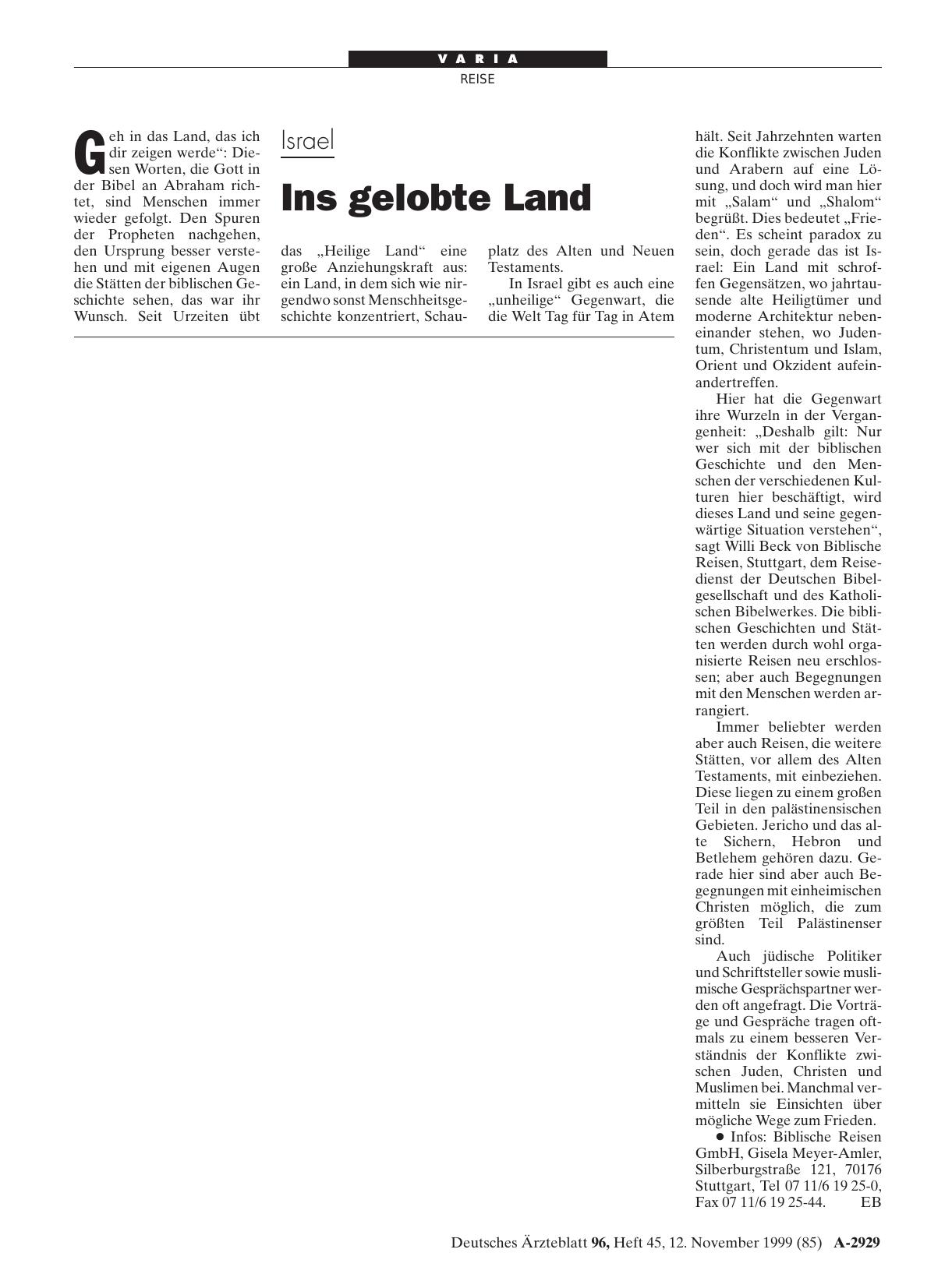 Vorschauseite 1: Israel: Ins gelobte Land