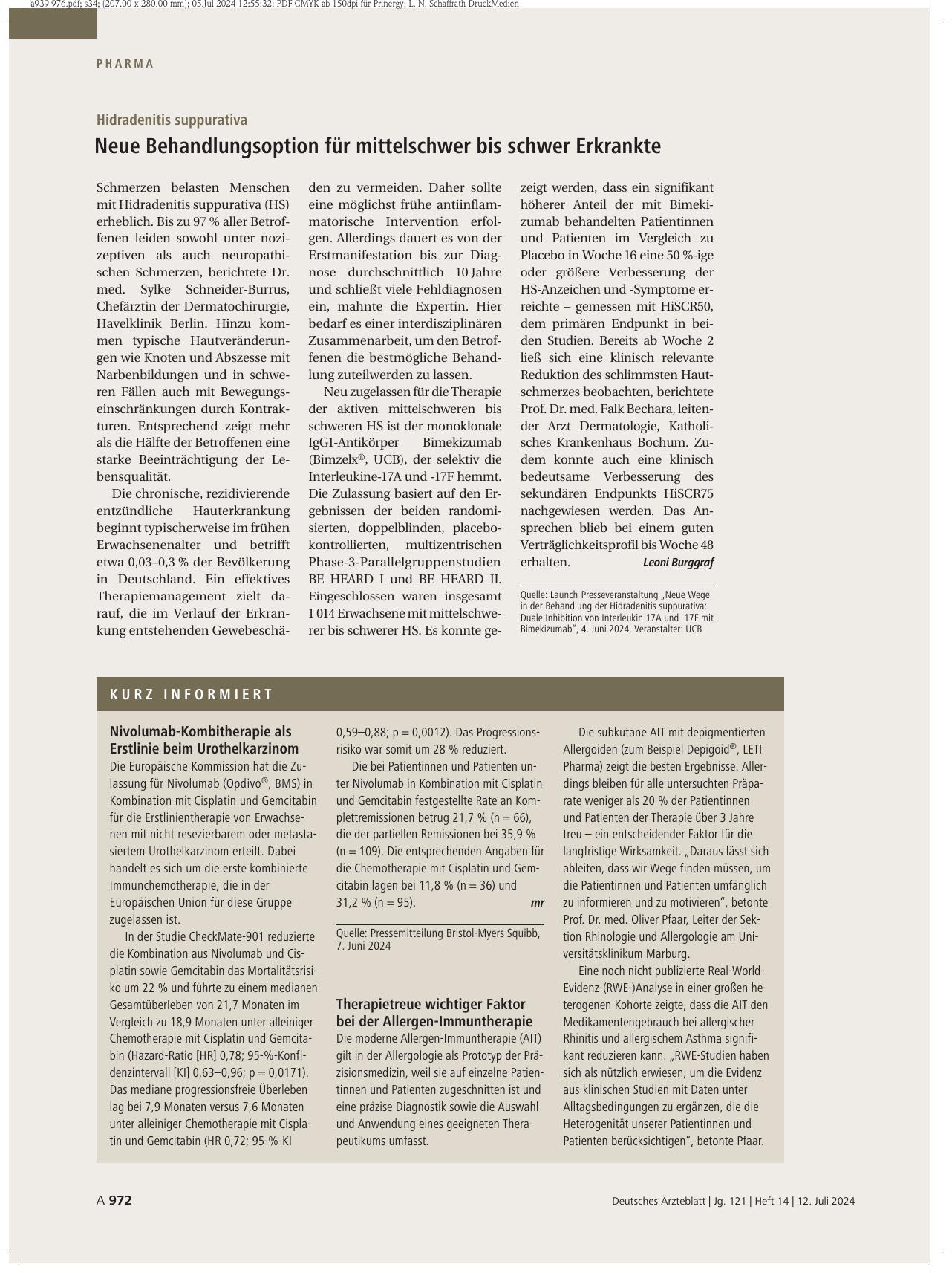 Vorschauseite 1: Kurz informiert