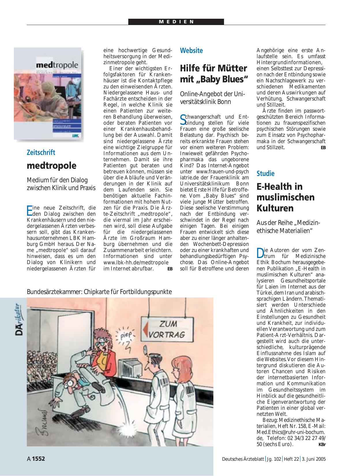 Vorschauseite 1: Zeitschrift: medtropole