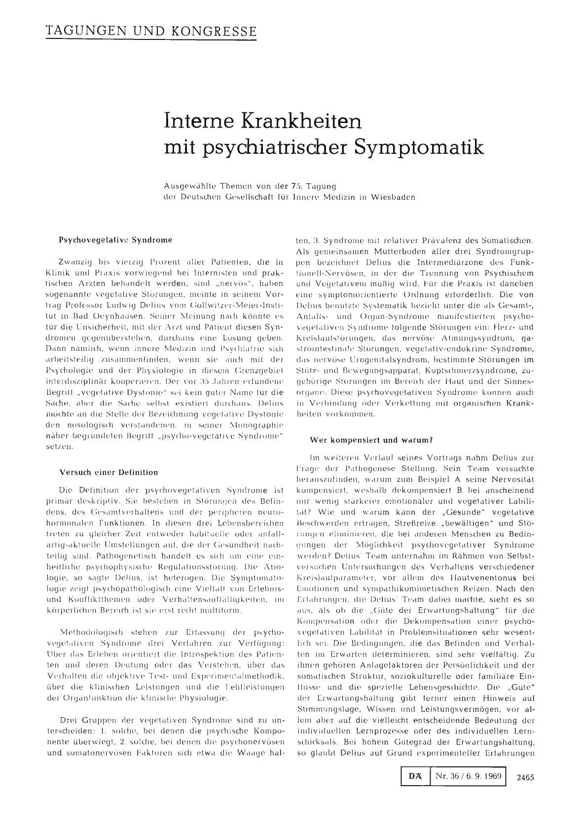 Vorschauseite 1: Interne Krankheiten mit psychiatrischer Symptomatik