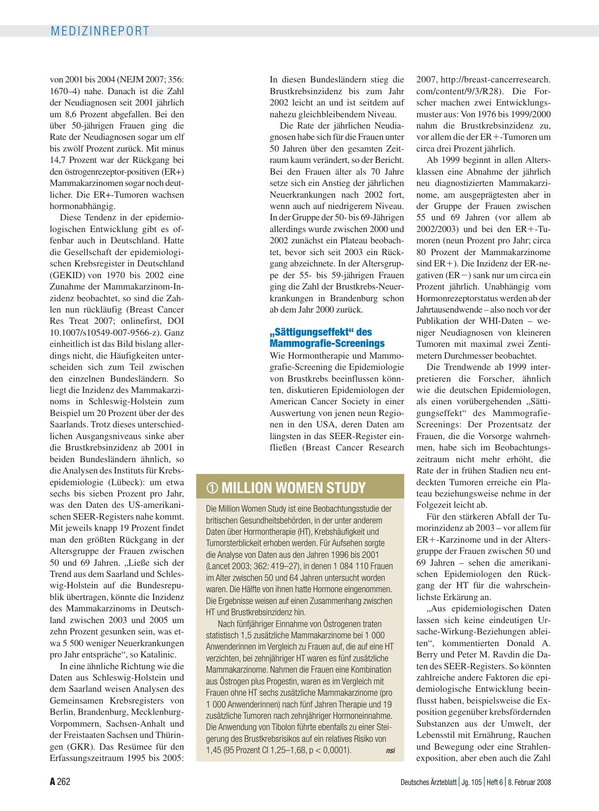 Vorschauseite 1: Million Women Study