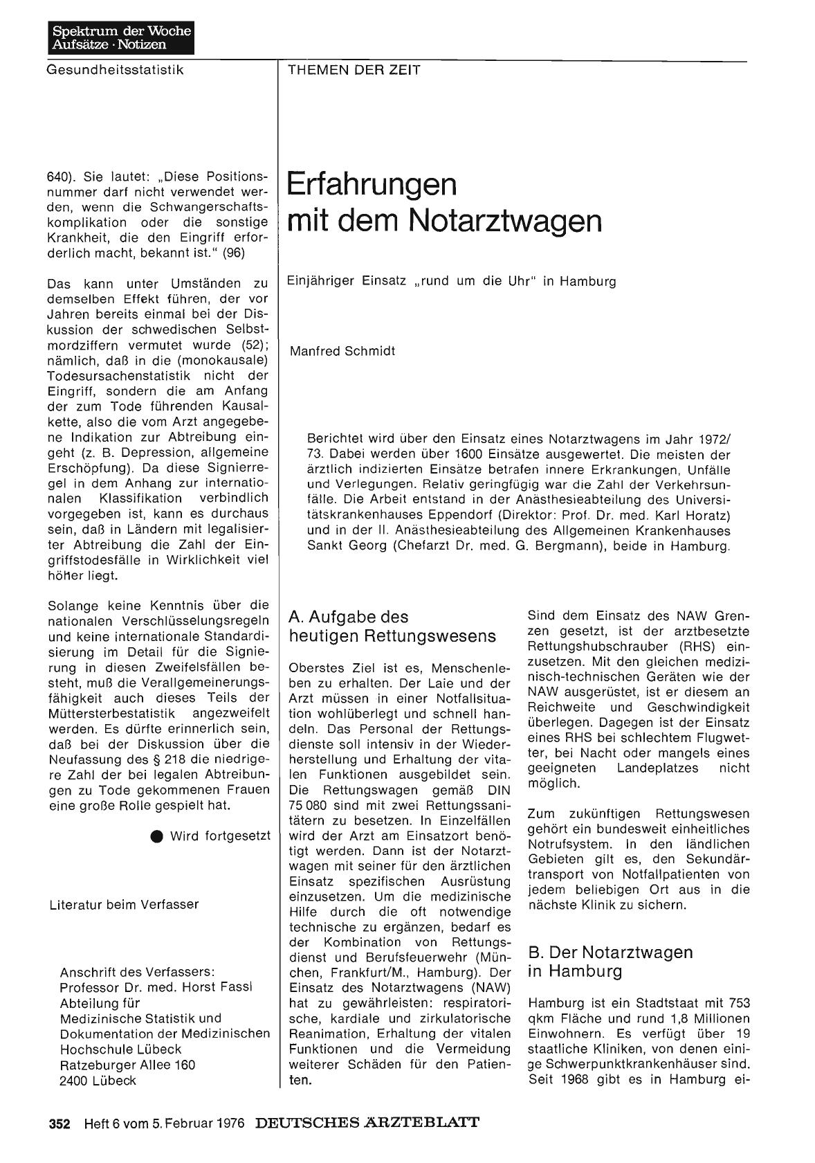 Vorschauseite 1: Erfahrungen mit dem Notarztwagen